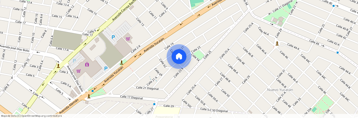 calle 23 #565, Colonia Jardines de Mérida, C.P. 97135, Yucatán
