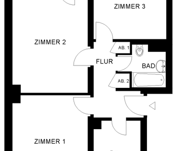 modernisierte 3-Zimmer-Wohnung mit Balkon im 1. Stock (ohne Aufzug) - Foto 3