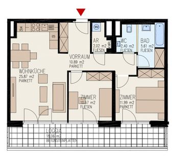 WG-geeignete 3-Zimmer-Wohnung mit großzügiger Loggia in Linz mit gu... - Foto 6