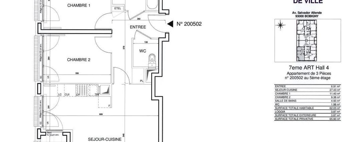 location Appartement T3 DE 60.8m² À BOBIGNY - Photo 1