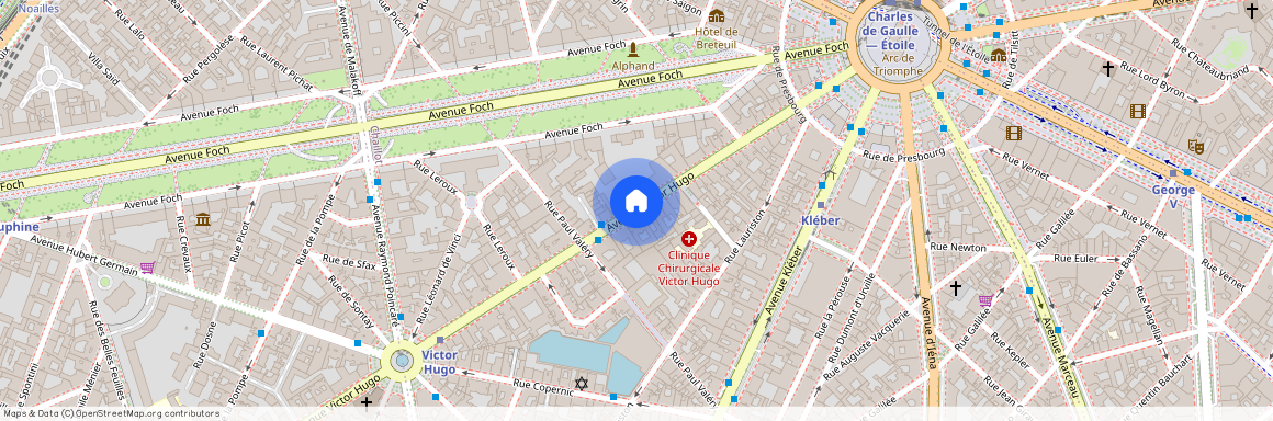 Rue Copernic entre Avenue Victor Hugo et Avenue Kleber 75116 Paris (16e arrondissement)