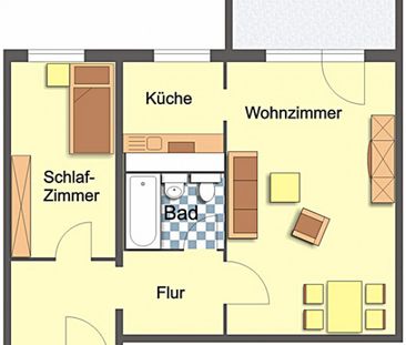 Wohnung, 2 Zimmer (49,58 m²) - Foto 2