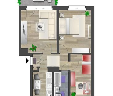 Helle 3-Raum-Wohnung mit Tageslichtbad und Balkon - Photo 1