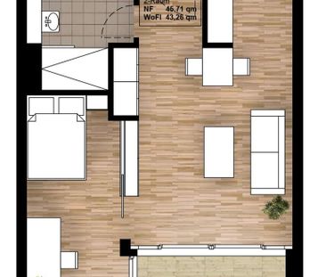 Moderne 2-Raumwohnung mit Balkon im Zentrum-Süd - Foto 1