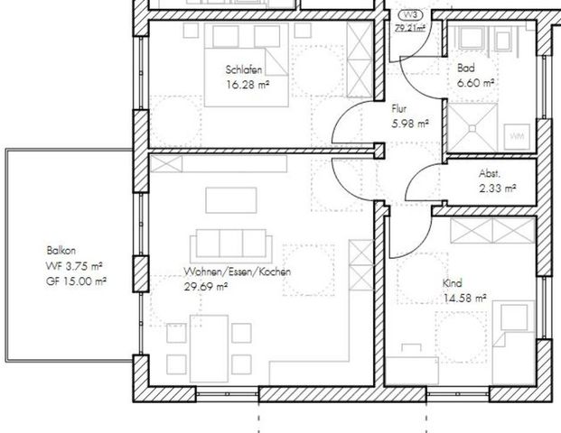 Erstbezug - 3 Zimmer Wohnung im OG - Photo 1