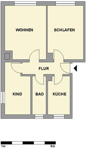 Ländlich gelegene 3-Raum-Wohnung mit Tageslichtbad - Foto 4