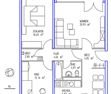 3 Zimmer, Küche, Bad, Loggia, Garage, 2.OG links - Photo 1