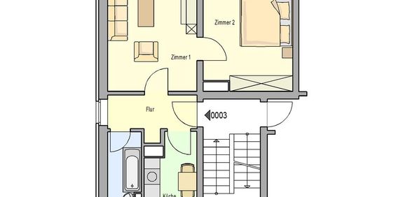 Zwei Zimmer, Küche und Bad mit Fenster, ruhige Gegend - Photo 3