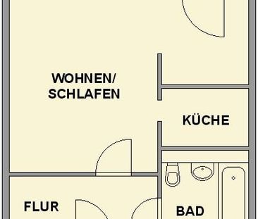 Ebenerdig erreichbare 1-Raum-Wohnung mit Balkon - Photo 1