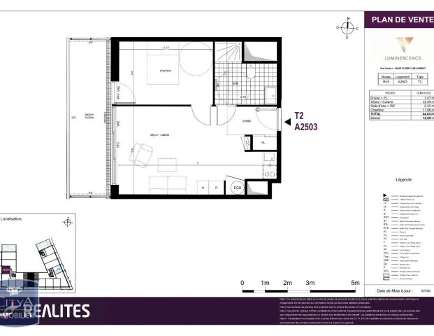 Appartement à louer 2 pièces 44.04m² - Photo 1