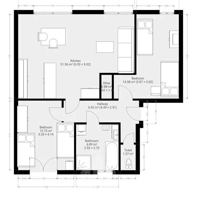 Pronájem bytu 3+kk 74 m - Fotografie 1