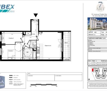 Appartement à louer 3 pièces 62.85m² - Photo 2