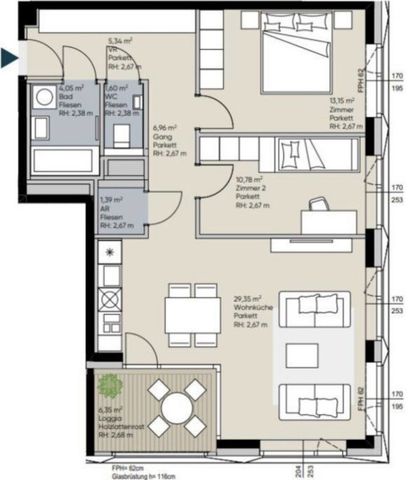 U-Bahn-Station KAGRAN U1 I Stilvolle Wohnung mit Loggia I Rooftop POOL & SAUNA I Fitnessraum - Foto 4