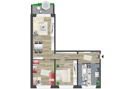 3-Raum-Wohnung mit Balkon und Tageslichtbad - Foto 5