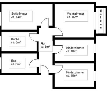 4 Raum-Wohnung mit Balkon - Foto 2