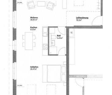 2.5 Zimmer, 78 m², 4. Stock - Foto 6