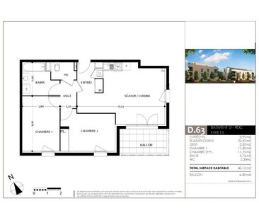 Location Appartement 3 pièces 60m² VILLENAVE D ORNON 33140 - Photo 2