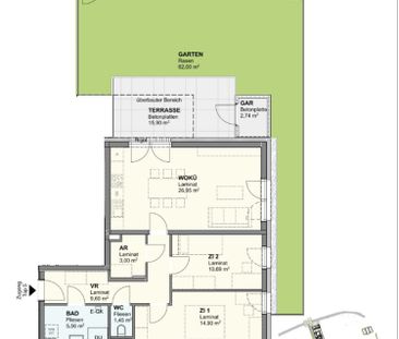 Geförderte kompakt geschnittene 3-Zimmer Wohnung mit Garten - 4/5 - Foto 2