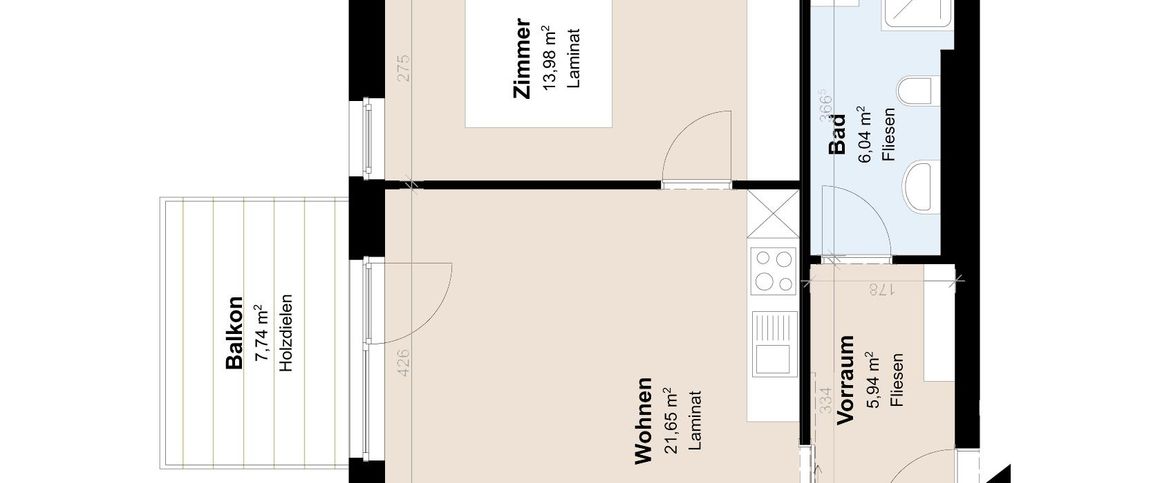 Geförderte Neubauwohnung mit Balkon im 3. Stock - Foto 1