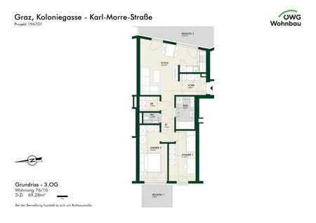 Platz für Lieblingsmomente: 3 Zimmer & 2 Balkone - Photo 5