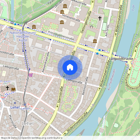 Oettingenstraße, 80538 München Lehel ca. 1, 4 km north-east of Munich-center