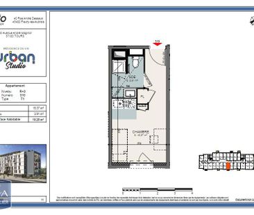 Location Appartement 1 pièce 19m² TOURS 37100 - Photo 3