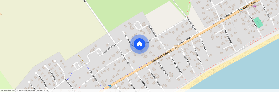 Svärmarevägen, Beddingestrand