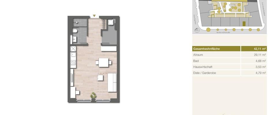 Perfekt für Studenten! 1-Zimmer-Wohnung mit toller Anbindung - Photo 1