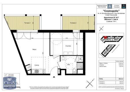 Location Appartement 2 pièces 39m² TOULOUSE 31200 - Photo 3