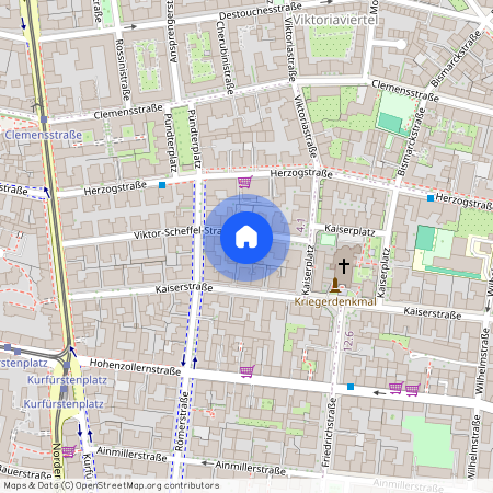 Viktor-Scheffel-Straße, 80803 München Schwabing-West ca. 2, 5 km north of Munich-center