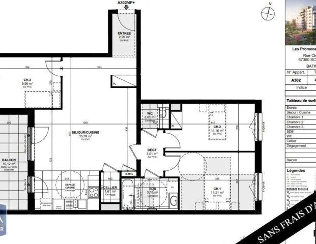 Appartement à louer 4 pièces 84.1m² - Photo 1