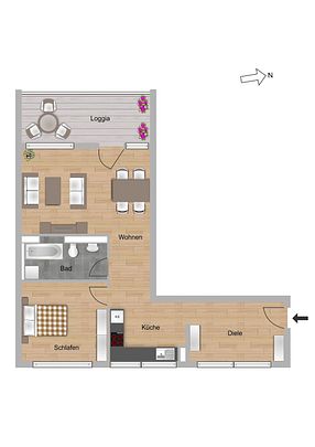 Neubau 2-Zimmer-Wohnung mit großer Loggia! - Foto 1