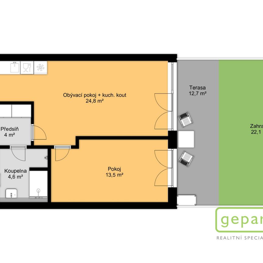 Pronájem bytu 2+kk 49 m² - Photo 1