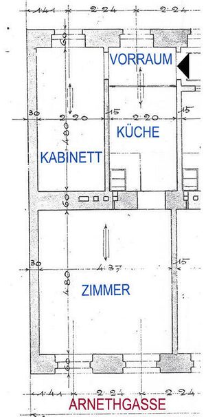 ARNETHGASSE in ruhiger Lage = 2-Zimmer-Wohnung im EG = mit SANIERUNGSBEDARF - Photo 2