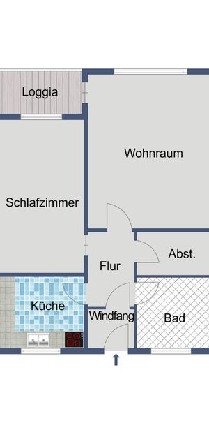 Gut geschnittene 2-Zimmer-Wohnung im 5. OG mit Balkon - Photo 1