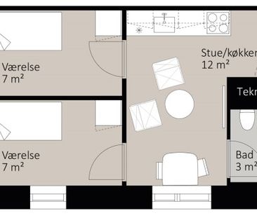 3-værelses studiebolig - Photo 1