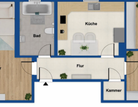3-Zimmer-Wohnung mit Einbauküche, Balkon, Garage, Schwedenofen - Foto 1