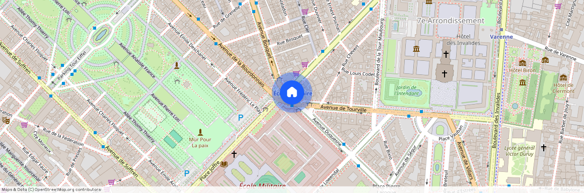 Avenue de Tourville, entre Place de l'Ecole Militaire et Boulevard de la Tour Maubourg 75007 Paris (7e arrondissement)