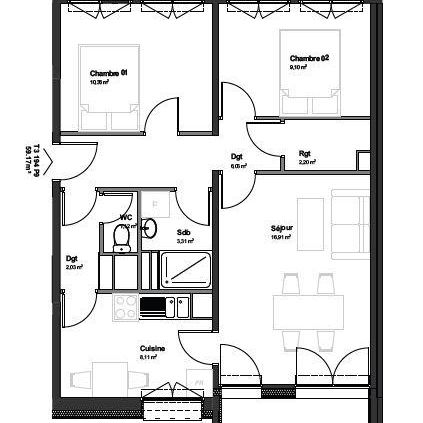 Appartement T3 Quartier Chemin Vert Saumur - Photo 2