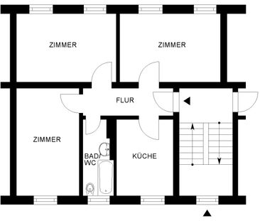 Zentral und im Grünen wohnen, Familienfreundlich geschnittene 3-Zimmer-Wohnung // 1.OG links - Foto 3