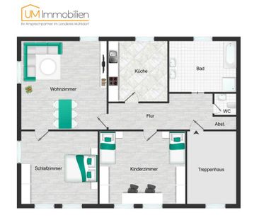 Buchbach: geräumige zentral gelegene 3-Zimmer-Wohnung, 1. OG, ohne ... - Foto 6