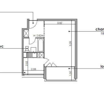 Bel appartement de 2 pièces au 5ème étage avec balcon - Foto 5