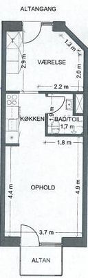 2-værelses studiebolig - Foto 1