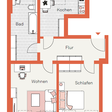 ❄️Neu! Frisch renovierte 2-Raum-Wohnung mit Tageslichtbad, moderne Einbauküche & Aufzug - Photo 1
