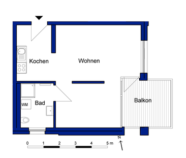 Helle Wohnung mit offenem Wohnkonzept, Dusche, Einbauküche und Desi... - Foto 5