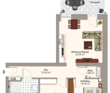 Moderne 3-Zimmer-Erdgeschosswohnung mit Terrasse in Elbnähe - Photo 1
