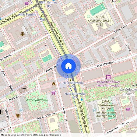 Warszawa, Wola, Wola, Mirów, Aleja, Jana, Pawła, Ii