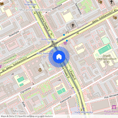 Warszawa, Śródmieście, al., Jana, Pawła, II