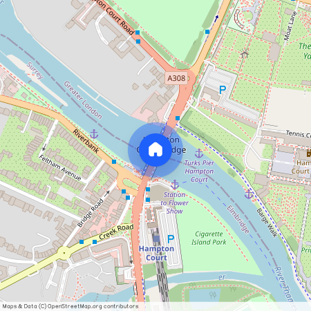 Bridge Road, Hampton Court Village, East Molesey, Surrey, KT8