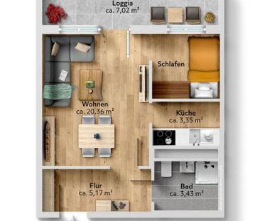 Moderne 1-Raum Wohnung mit Dusche und grünem Ausblick! - Foto 2